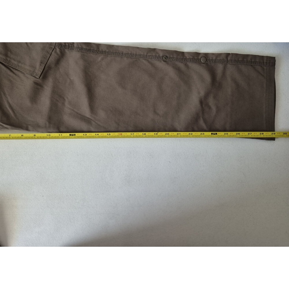 prAna Zion Pants Mens 33x29 (33x32T) Military Green Straight Fit Cargo Pocket - Picture 5 of 8
